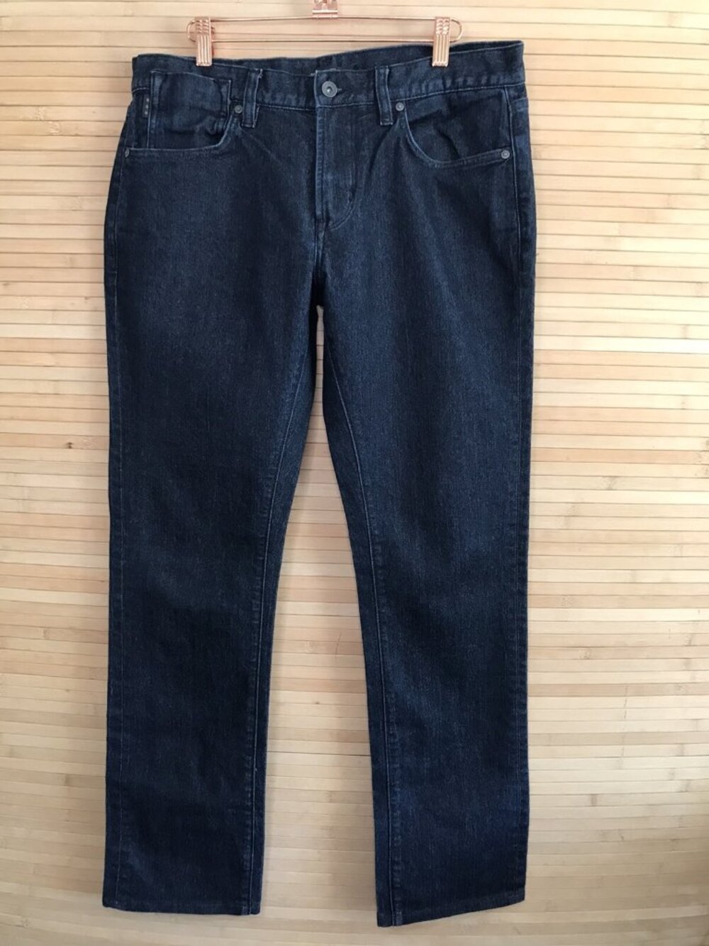 John Varvatos USA Bowery Jeans Men 32x31 Blue Slim Straight zipper Fly dark wash